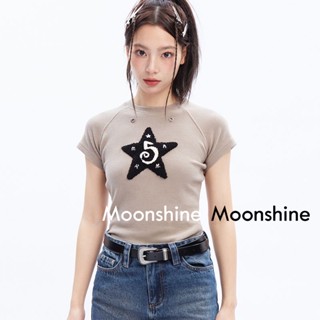 Moon  เสื้อครอป เสื้อแฟชั่นผู้หญิง y2k สีพื้น สําหรับผู้หญิง ใส่ไปคลับ ปาร์ตี้ 2023 NEW Comfortable คุณภาพสูง ทันสมัย ทันสมัย A29J140 36Z230909