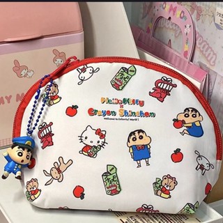 กระเป๋าดินสอ กระเป๋าเครื่องสําอาง กระเป๋าใส่เหรียญ ลายการ์ตูน Hello Kitty Crayon Shin-Chan Sanrio สําหรับนักเรียน