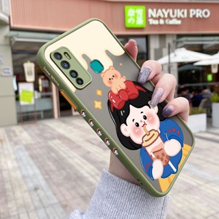 เคสโทรศัพท์มือถือแบบแข็ง ใส บาง กันกระแทก ลายการ์ตูนชานมไข่มุก สําหรับ Infinix Hot 9 X655C