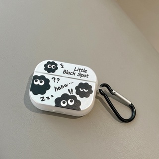 เคสหูฟังบลูทูธไร้สาย TPU ใส แบบนิ่ม ลายการ์ตูน สีดํา สําหรับ AirPods 1 2 3 Pro2 2022