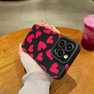 Red Heart เคสซิลิโคน iPhone 13 case compatible for iPhone 11 12 13 14 pro max xsmax xr x 7 8 plus se 2020 se2023 เคสไอโฟน11 กันกระแทก caseiPhone14promax เคสi11promax เคสiPhone13promax 12promax 12 12Pro cover