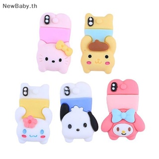 Newbaby โมเดลโทรศัพท์มือถือ เฟอร์นิเจอร์จําลอง ลายการ์ตูนสัตว์น่ารัก สําหรับตกแต่งบ้านตุ๊กตา 5 ชิ้น