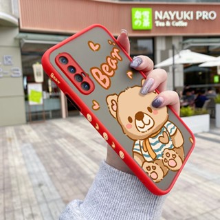 เคสโทรศัพท์มือถือ ซิลิโคนแข็ง ขอบสี่เหลี่ยม กันกระแทก ลายการ์ตูนหมีน่ารัก แฟชั่น สําหรับ OPPO Reno 3 Pro 4G Reno 3 Pro 5G Find X2 Neo