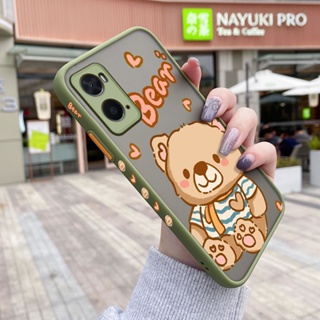 เคสโทรศัพท์มือถือ ซิลิโคนแข็ง ขอบสี่เหลี่ยม กันกระแทก ลายการ์ตูนหมีน่ารัก แฟชั่น สําหรับ OPPO A76 A36 A78 5G A58 5G A58x 5G