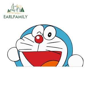 Earlfamily สติกเกอร์ ลายกราฟฟิตี้ Doraemon กันน้ํา ขนาด 13 ซม. x 7.2 ซม. สําหรับติดตกแต่งรถยนต์ รถจักรยานยนต์