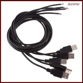 [Blesiya2] สายเคเบิลชาร์จ USB 2.0 Type A ตัวผู้ เป็น 2 แกน ขนาด 50 ซม. DIY 5 แพ็ค