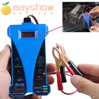 Mayshow เครื่องทดสอบแบตเตอรี่รถยนต์ หน้าจอ LCD แบบพกพา เครื่องวิเคราะห์ดิจิทัล สําหรับรถยนต์ รถบรรทุก เรือ