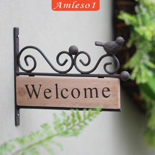 [Amleso1] ป้าย Welcome แฮนด์เมด ลายนก สําหรับตกแต่งบ้าน สวน ทางเข้าบ้าน