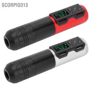 Scorpio313 เครื่องสักไร้สายหน้าจอ LCD Liner Shader ปากกาสักเครื่องโรตารีพร้อมแบตเตอรี่ 1800mAh