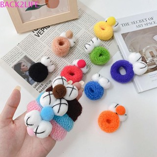 Back2life บิ๊กอายส์ผม Scrunchies ยืดหยุ่นน่ารักเครื่องประดับผมสีลูกกวาด Headwear หญิงสาวผมแหวน