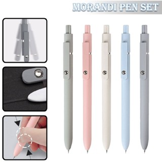 New 5pcs Retro Press Gel Pen Soft Touch Gel lnk Plastic Pen For Student Office