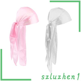 [Szluzhen1] หมวกผ้าพันคอ ผ้าโพกหัว ลายโจรสลัด 2 ชิ้น สําหรับผู้ชาย ผู้หญิง