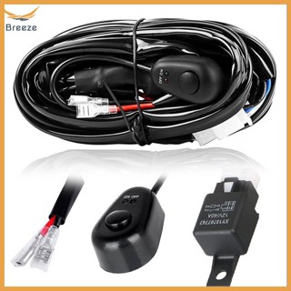 Breeze สายไฟสวิตช์ไฟสปอตไลท์ 12V 40A 1-to-2 16AWG พลังงานสูง สําหรับติดหลังคารถยนต์ 3