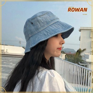 Rowans หมวกบักเก็ต ผ้าฝ้าย ผ้ายีน กันแดด สําหรับผู้หญิง ผู้ชาย