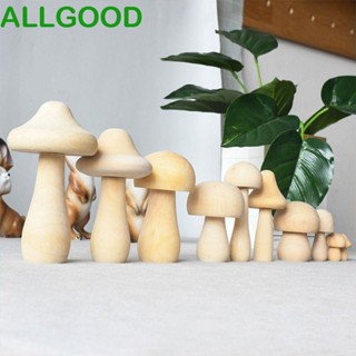 Allgoods หมุดไม้ธรรมชาติ รูปเห็ด DIY สําหรับตกแต่งบ้านตุ๊กตา 10 ชิ้น