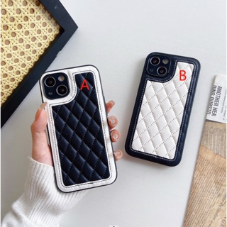 พร้อมส่ง ใหม่ เคสโทรศัพท์มือถือหนัง สีดํา สีขาว สไตล์ชาแนล สําหรับ iphone 14 13 12 14promax 13 13pro 13promax 12 11 promax