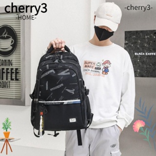 Cherry3 กระเป๋าเป้สะพายหลัง ผ้าไนล่อน ความจุขนาดใหญ่ น้ําหนักเบา สีดํา สําหรับวัยรุ่น