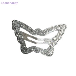 Standhappy กิ๊บติดผมแฟชั่น ประดับเลื่อม ผีเสื้อ น่ารัก สําหรับผู้หญิง 4 ชิ้น