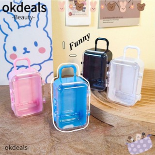 OKDEALS กระเป๋าเดินทาง แบบใส ขนาดเล็ก สไตล์สร้างสรรค์ สําหรับใส่เครื่องประดับ