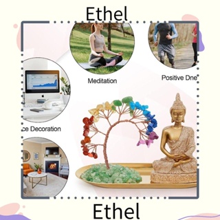 Ethel1 ชุดรูปปั้นพระพุทธรูปคริสตัล สีทอง สําหรับตกแต่งบ้าน ออฟฟิศ