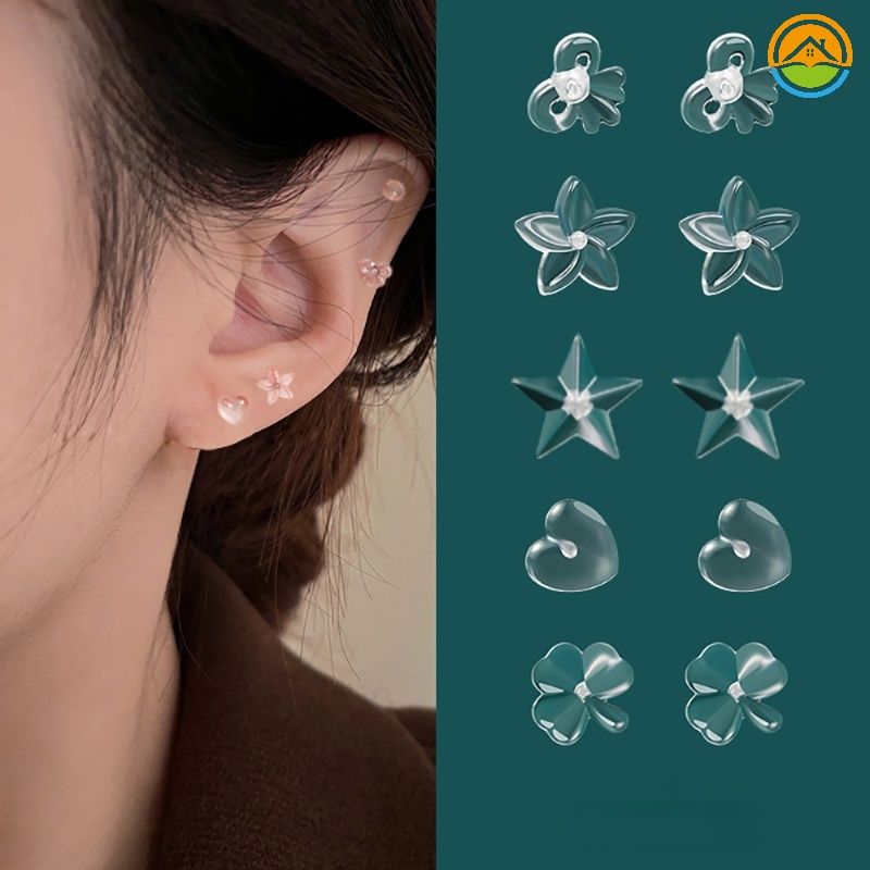 ต่างหูสตั๊ดเรซิ่น ทรงเรขาคณิต ป้องกันอาการแพ้ สีโปร่งใส เรียบง่าย เครื่องประดับ สําหรับผู้หญิง และผู้ชาย