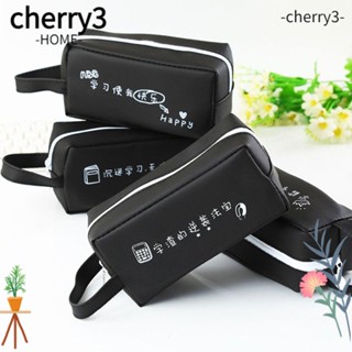 Cherry3 กระเป๋าดินสอเจลลี่ สีดํา สําหรับนักเรียน ปากกา เดินทาง