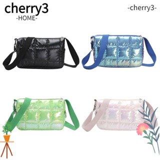 Cherry3 กระเป๋าสะพายไหล่ ผ้าฝ้าย น้ําหนักเบา สีพื้น แฟชั่นสําหรับผู้หญิง