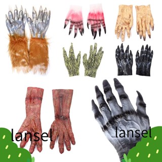 Lansel ถุงมือคอสเพลย์ รูปผี PVC นํากลับมาใช้ใหม่ได้ สําหรับปาร์ตี้ฮาโลวีน