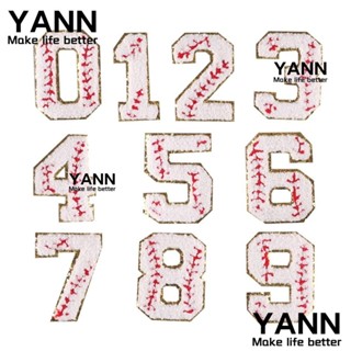 Yann1 แผ่นแพทช์ตัวเลขเบสบอล 3 นิ้ว 0-9 สําหรับเสื้อแจ็กเก็ต เสื้อผ้า 20 ชิ้น