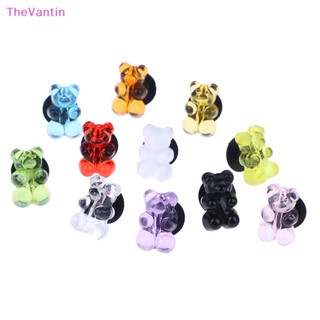 Thevantin 2 ชิ้น การ์ตูนน่ารัก เรซิ่น หมี รองเท้า หัวเข็มขัด สีแคนดี้ หมี ปุ่มรองเท้า สําหรับเด็ก เด็กผู้หญิง อุปกรณ์ตกแต่งรองเท้า สินค้าดี