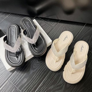 Flip Flop รองเท้าแตะและรองเท้าแตะสไตล์แฟรี่ด้านล่างหนาสำหรับผู้หญิงรุ่นใหม่