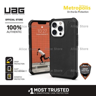 Uag เคสโทรศัพท์มือถือ ลาย Metropolis Series สีดํา สําหรับ iPhone 13 Pro Max 13 Mini