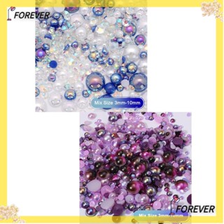 FOREVER พลอยเทียม ด้านหลังแบน 2 สี 3 มม.-10 มม. สําหรับงานฝีมือ ถ้วย 2 แพ็ก