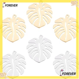 FOREVER จี้ใบไม้ สเตนเลส สีทอง สีเงิน สําหรับทําเครื่องประดับ สร้อยคอ DIY