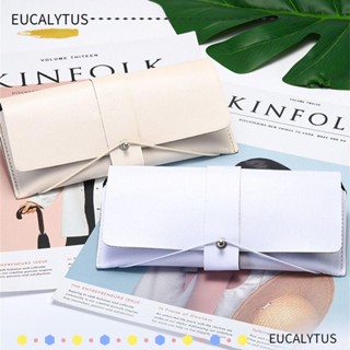 Eutus กระเป๋าแว่นตากันแดด หนัง PU แบบพับได้ สีพื้น แฟชั่นสําหรับผู้ชาย และผู้หญิง