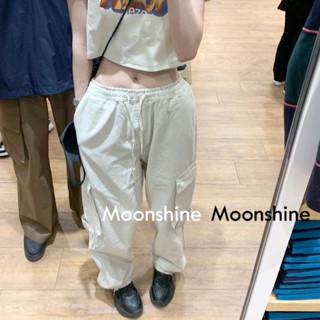 Moon  กางเกงขายาว คาร์โก้ กางเกง เชือกอเมริกันคลาสิค Cargo pants 2023 NEW  072622 High quality สวยงาม Stylish สวย A20M09O 36Z230909