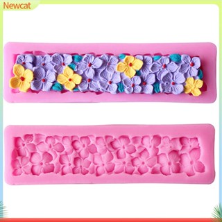 {Newcat} แม่พิมพ์ซิลิโคน ขอบมน ลายดอกไม้ สําหรับทําเค้ก DIY