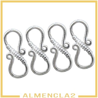 [Almencla2] ตะขอตัว S สําหรับทําเครื่องประดับ สร้อยคอ 4 ชิ้น