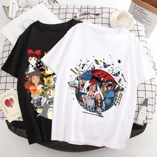 อ่อนนุ่ม 6 เสื้อทหาร Camiseta gótica de dibujos animados para mujer, camiseta de Totoro Studio Ghibli Spirited Away, cam