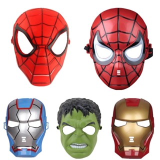 หน้ากากคอสเพลย์ Marvel Avengers Light LED Spiderman Iron Man Captain America Hulk พร็อพปาร์ตี้ฮาโลวีน สําหรับเด็ก