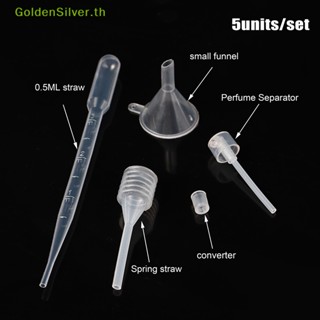 Goldensilver ชุดเครื่องมือหลอดหยด พลาสติก สีเงิน สําหรับเครื่องสําอาง 5 ชิ้น