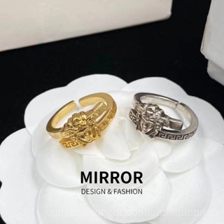 [0728]QSJY-XL V Brand Medusa Open Adjustable Ring European and American Fashion Mild Luxury Retro Advanced Index Finger Ring Couple Couple Rings Y2K 6ONT