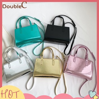 【Double C 】✿   กระเป๋าถือ กระเป๋าสะพายไหล่ สะพายข้าง หนัง PU แวววาว สไตล์เรโทร แฟชั่นสําหรับสตรี เหมาะกับการช็อปปิ้ง