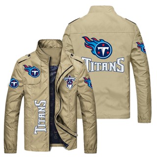 NFL Titans football team jacket outdoor sports loose thin cardigan stand collar windbreaker