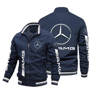 BENZ AMG LOGO baseball uniform GLS63 GLE63 GLE43 E63S CLA45 C43 A35 GLC63 C63 GLC63 GLC43 GT G63 A45 G65 E53 E43 car shop custom work clothes stand collar large size long sleeve sweater Aviator Jacket