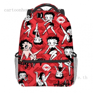 Betty boop กระเป๋าเป้สะพายหลัง กระเป๋านักเรียน พิมพ์ลาย สําหรับนักเรียนประถม และมัธยมต้น