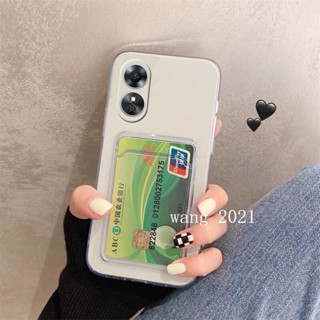 พร้อมส่ง เคสโทรศัพท์มือถือแบบนิ่ม TPU ใส กันกระแทก พร้อมช่องใส่บัตร สําหรับ OPPO A38 4G 2023 A38 4G