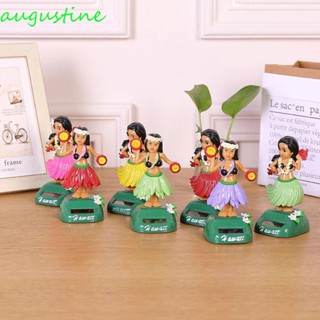 Augustine ตุ๊กตาฟิกเกอร์ Hula Dancer Swinging Bobble Hawaiian Hula Girl พลังงานแสงอาทิตย์ อุปกรณ์เสริม สําหรับตกแต่งรถยนต์