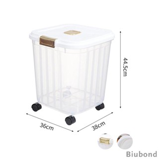 [Biubond] ถังใส่อาหาร พร้อมล้อเลื่อน สําหรับเก็บข้าวสาร แป้ง