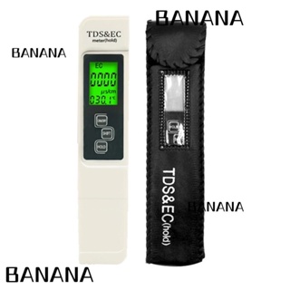 Banana1 3 in1 เครื่องทดสอบคุณภาพน้ํา ปากกาทดสอบอุณหภูมิ ABS TDS EC 0-9999ppm ไฟแบ็คไลท์ LCD สีขาว 0-9999us/ ซม.